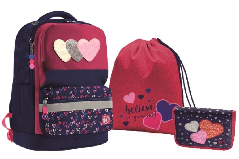 

Набір шкільний S-30 Juno XS_Collection Heart beat 3 предм. Yes 6-9 років 557954