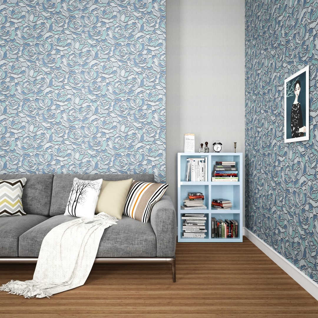 

Обои виниловые на флизелиновой основе LS Деним Декор светло-серо-бирюзовый ДХС-1420/5 (1,06 х10,05)