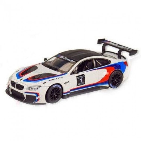 

Машина инерционная металлическая Автопром BMW M6 GT3 68255B(A) масштаб 1:24 Белый/Черный со звуковыми и световыми эффектами