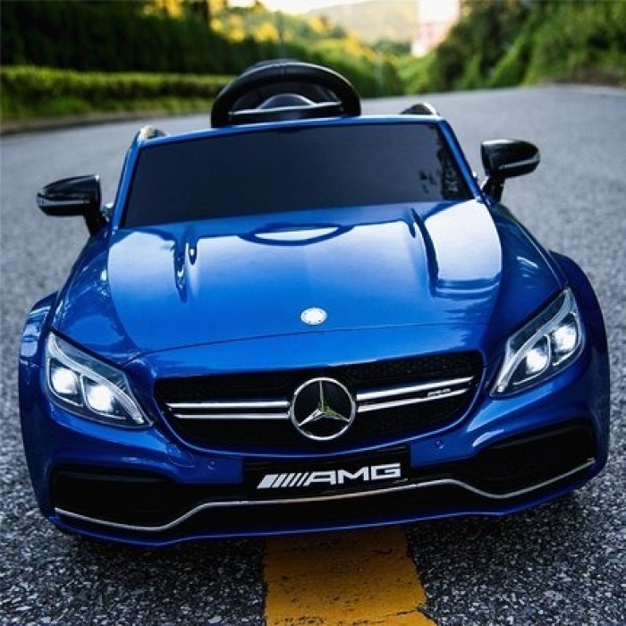 

Детский электромобиль Mercedes-Benz AMG C63S мотор 2х45W кожа синий лак Bambi