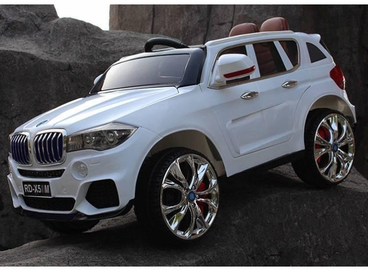 

Детский электромобиль Джип BMW X5 (mp4-монитор) Кожа EVA резина Амортизаторы белый Bambi