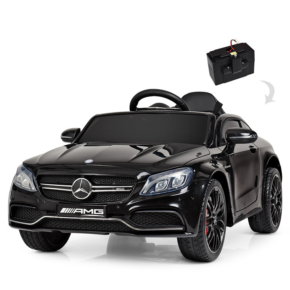 

Детский электромобиль Mercedes-Benz AMG C63S кожа черный Bambi