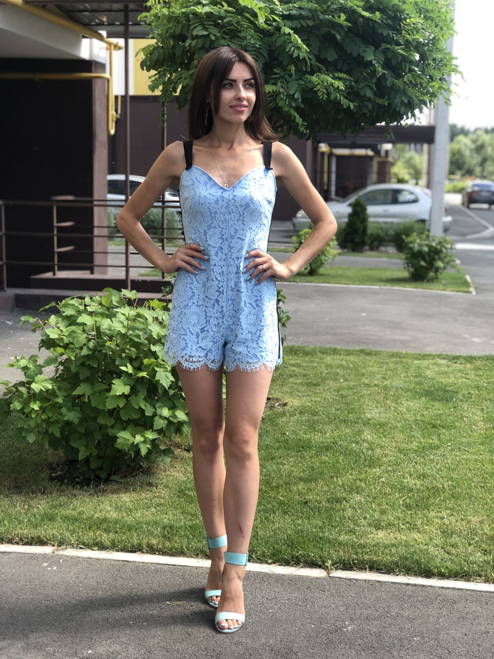 

Женский гипюровый комбинезон Poliit 5141 голубой, Женский гипюровый комбинезон Poliit 5141 голубой 38