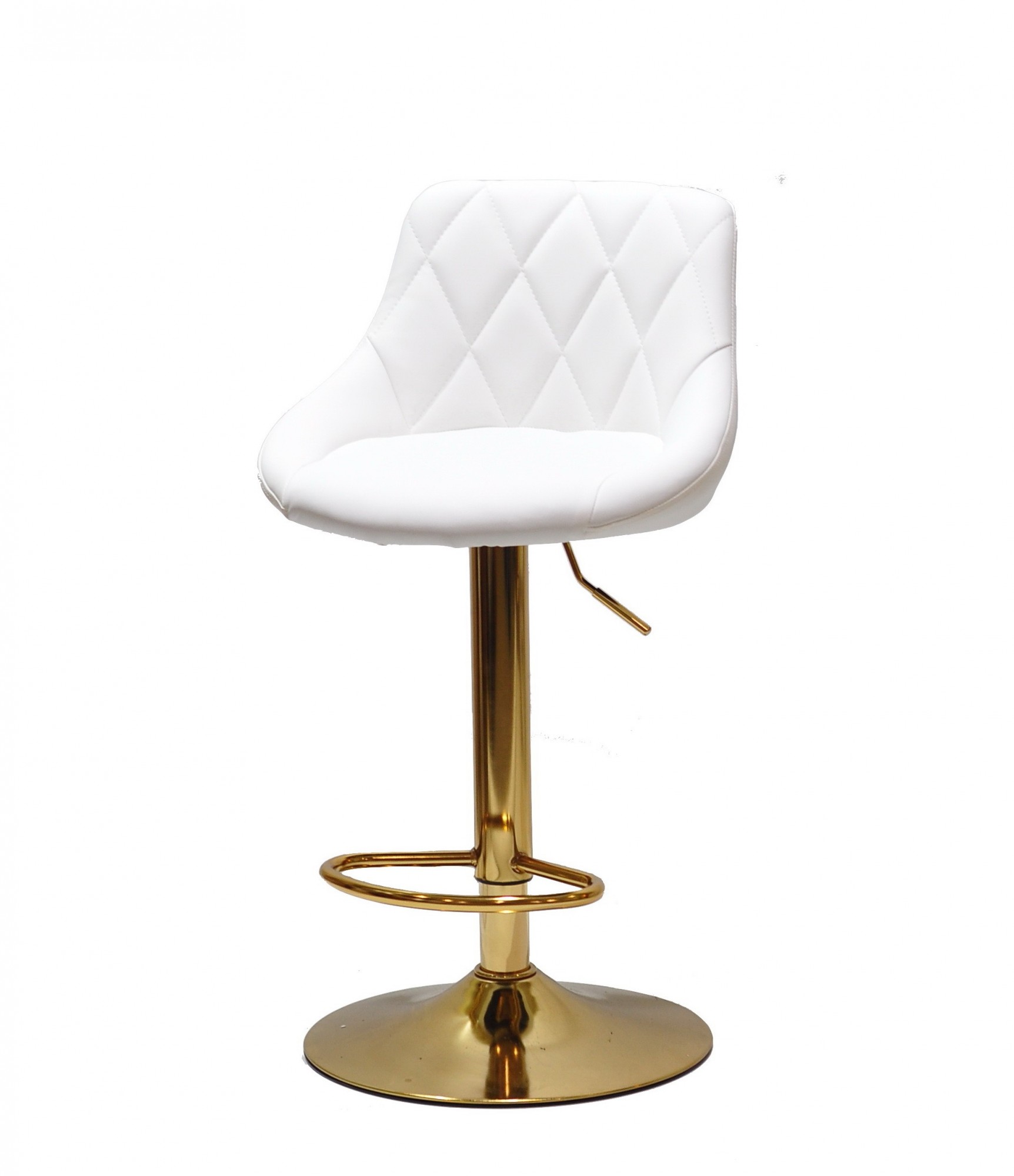 

Барный стул на регулируемой по высоте золотистой опоре Onder Metal FORO ЭК белый BAR GD - BASE