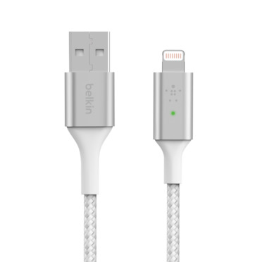 

Кабель Belkin USB-A - Lightning, BRAIDED, Smart LED, 1.2m, white