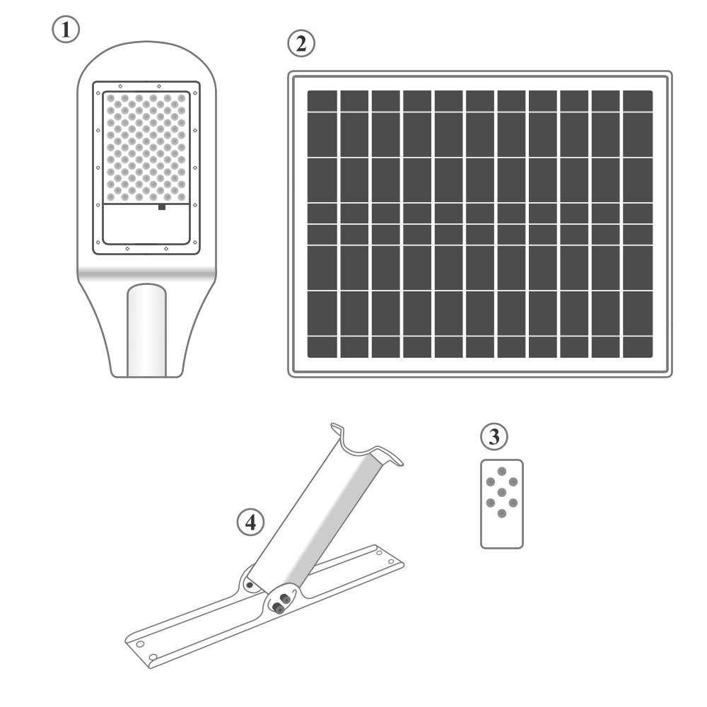 

Светильник на солнечных батареях VELMAX V-SL-Solar, 50W, 2100Lm, 6500К, кронштейн в комплекте (4782)