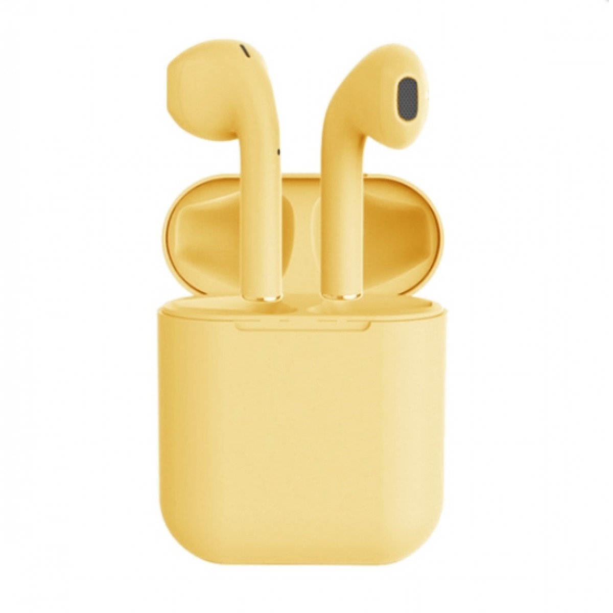 

Наушники беспроводные Bluetooth i12 5.0 с кейсом yellow