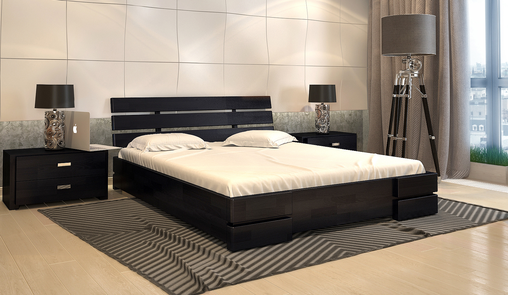 

Кровать из натурального дерева сосна 140х200 Дали Люкс венге Арбор Древ