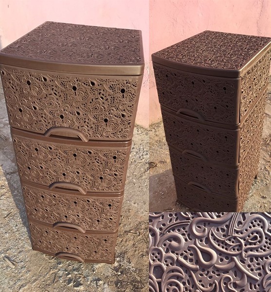 

Пластиковый комод Efe Plastics Ажур коричневый на 4 ящика