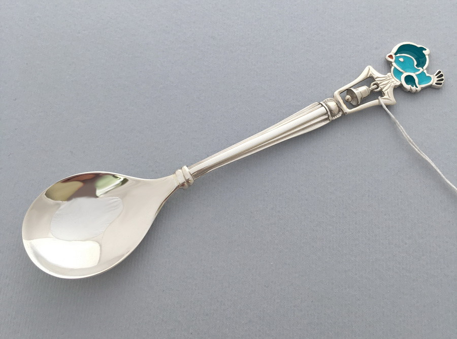 

Серебряная ложка Silver4u с эмалью "Воробышек" БР-0012581