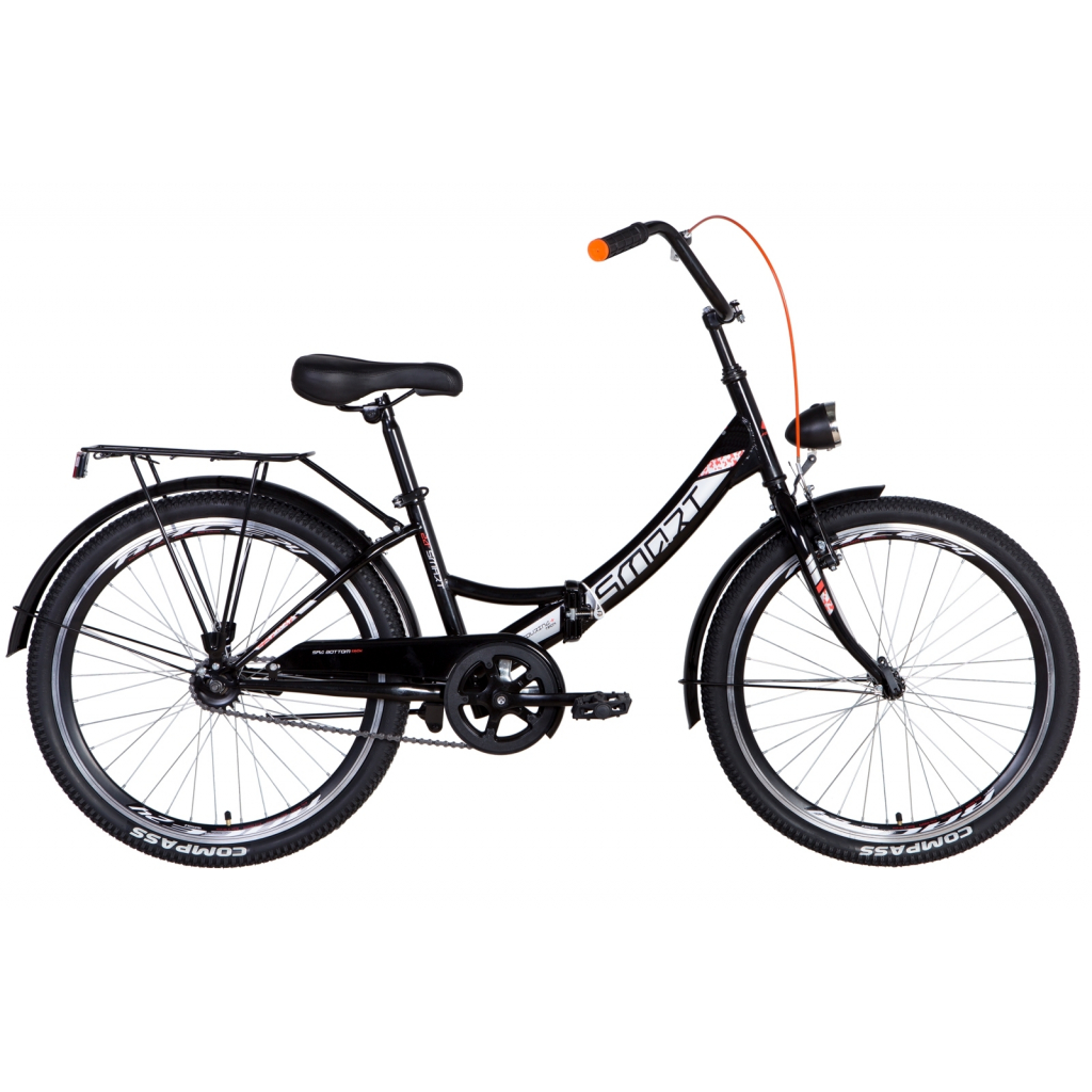 

Велосипед Formula 24" SMART Vbr рама-15" 2021 багажник+фонарь Black/Orange (OPS-FR-24-250)