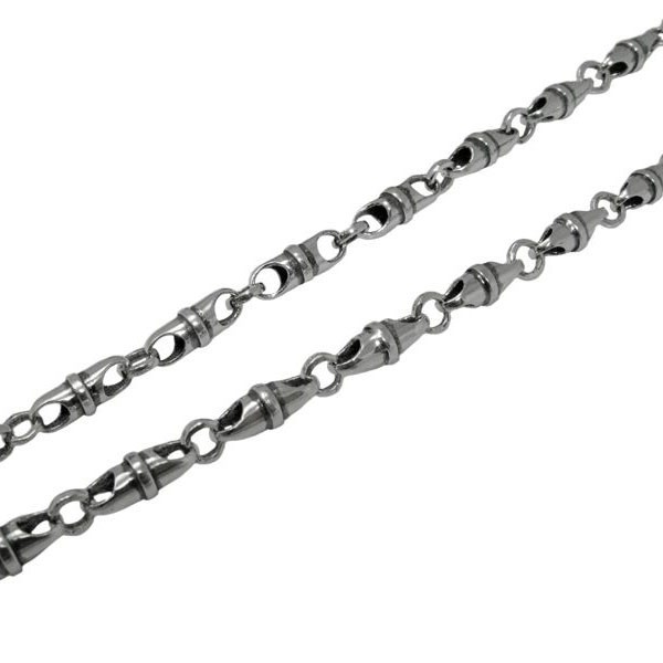 

Серебряная женская цепь Джет 65см /6мм чернёный