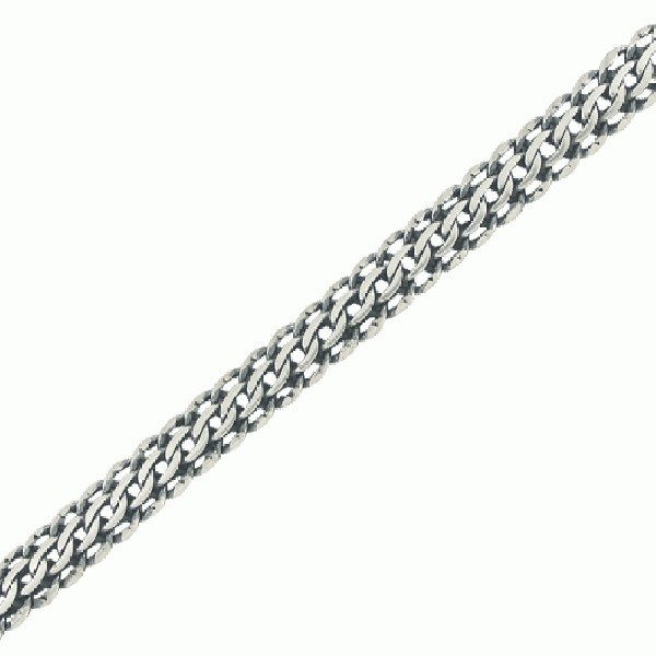 

Серебряная женская цепь Питон (Венеция) 55см /10мм белый