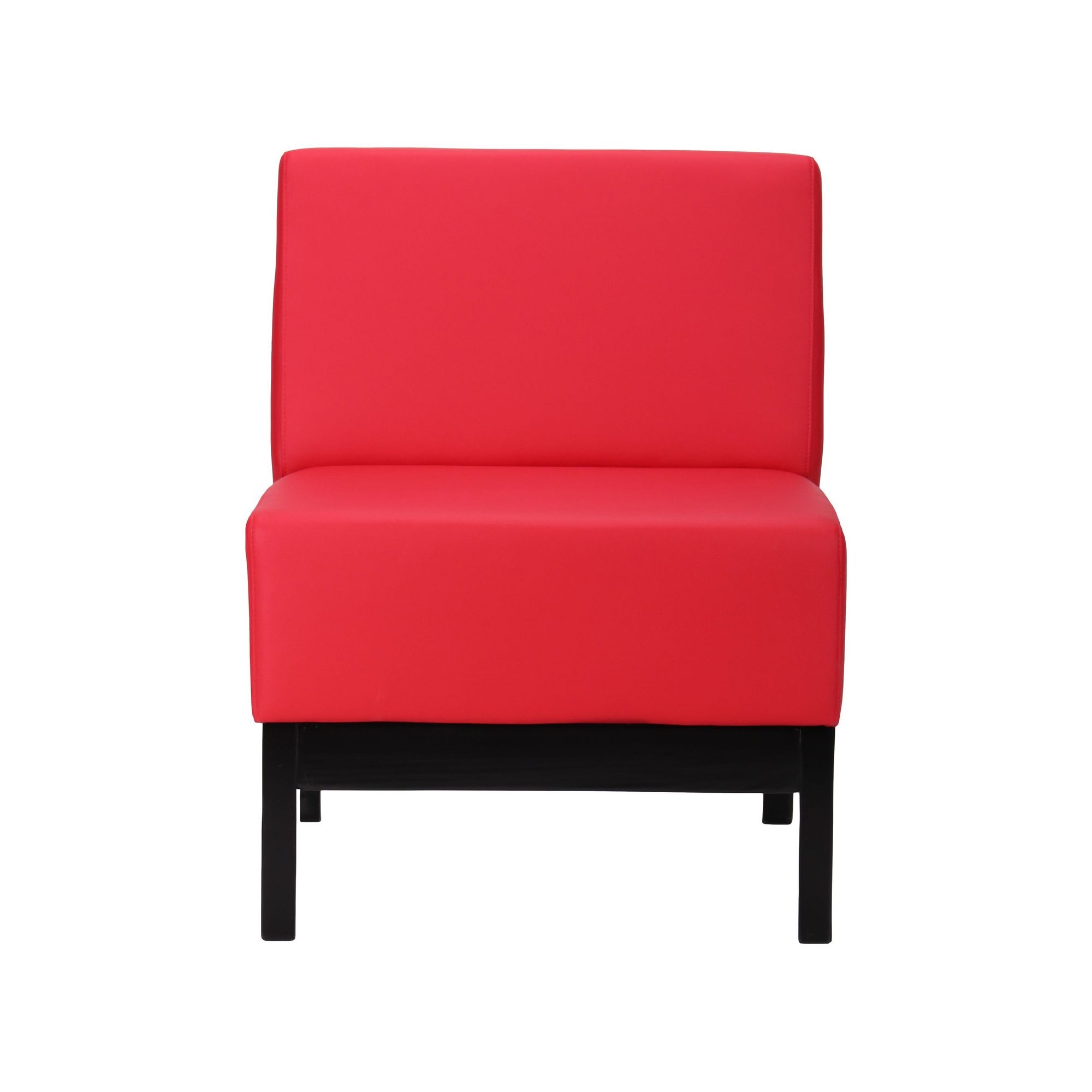 

Диван одноместный в гостиную, в офис Квадро дерево венге/кожзаменитель Неаполь N-36 красный AMF