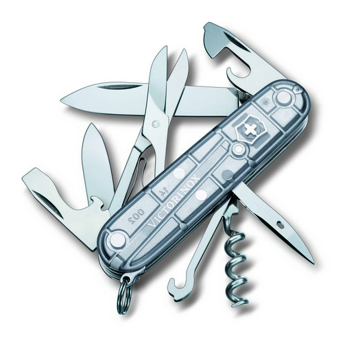 

Складной нож Victorinox CLIMBER 91мм/14функ/сереб.прозр /штоп/ножн/крюк Vx13703.T7