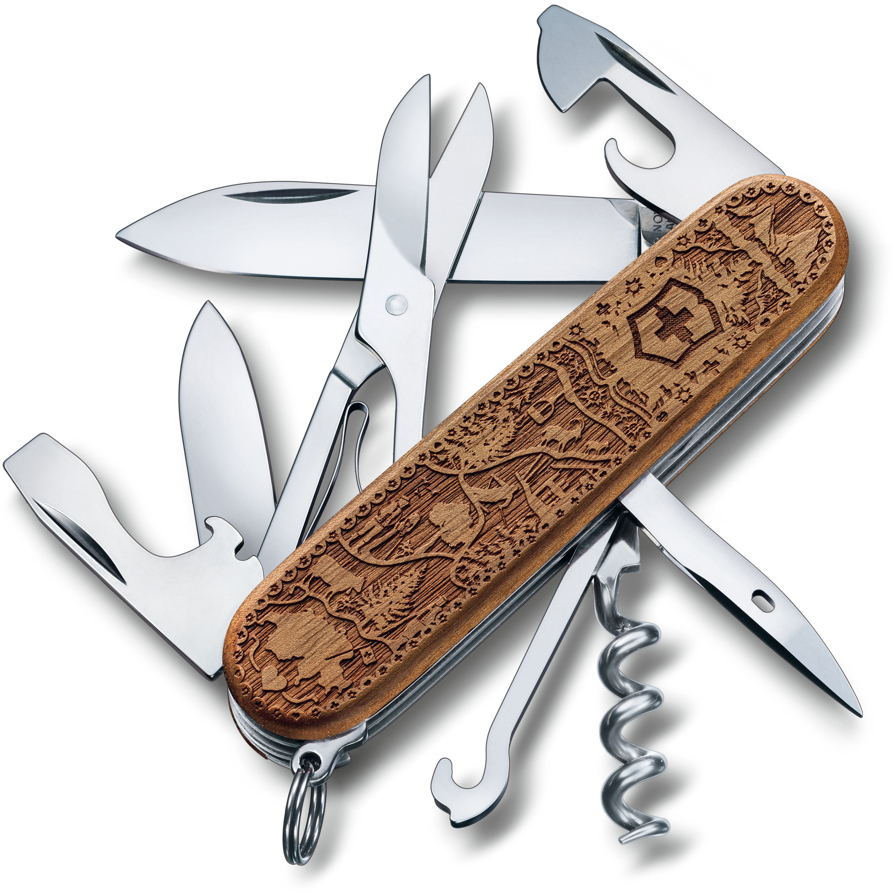 

Складной нож Victorinox CLIMBER WOOD Swiss Spirit SE 91мм/12функ/орех /штоп/ножн/крюк (Lim.Ed. 12000) Vx13701.63L21