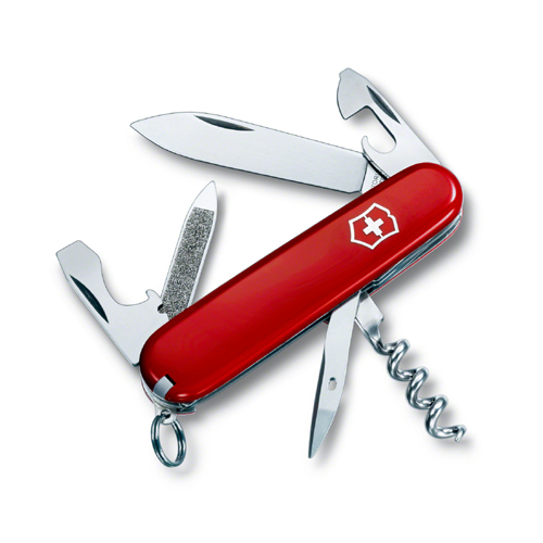

Складной нож Victorinox SPORTSMAN 84мм/2сл/13функ/крас /штоп Vx03803