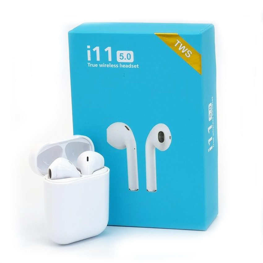 

Беспроводные блютуз наушники i11 TWS с боксом для зарядки White (au059)
