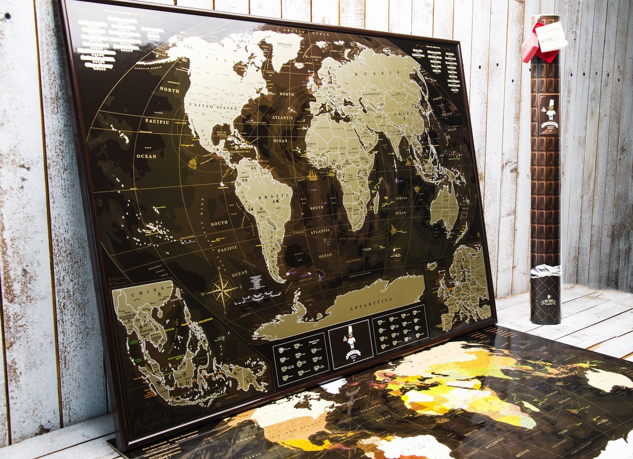 

Скретч карта в тубусі My Map Chocolate edition