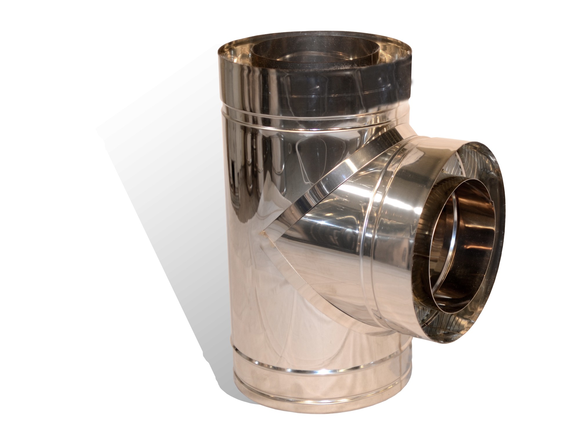 

Трійник із нержавіючої сталі з термоізоляцією в нержавіючому кожусі Versia-Lux ф 300 / 360 мм кут 90 гр товщина 1мм