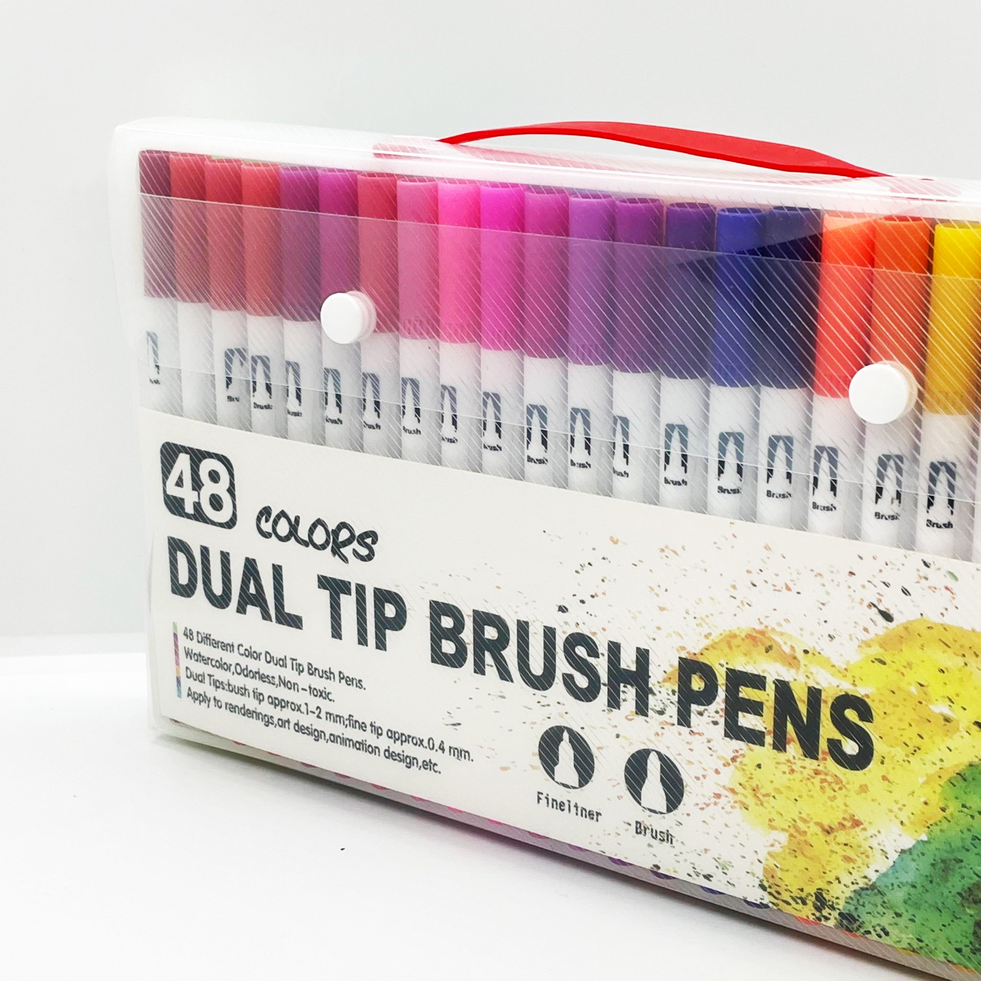 

Набір двосторонніх акварельних маркерів для скетчингу Dual Tip Brush Pens 48 кольорів