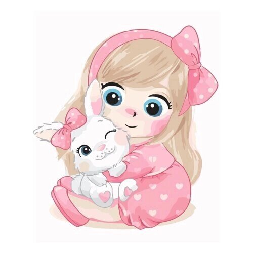 

Картина по номерам Девочка с зайчиком, 30х40 см