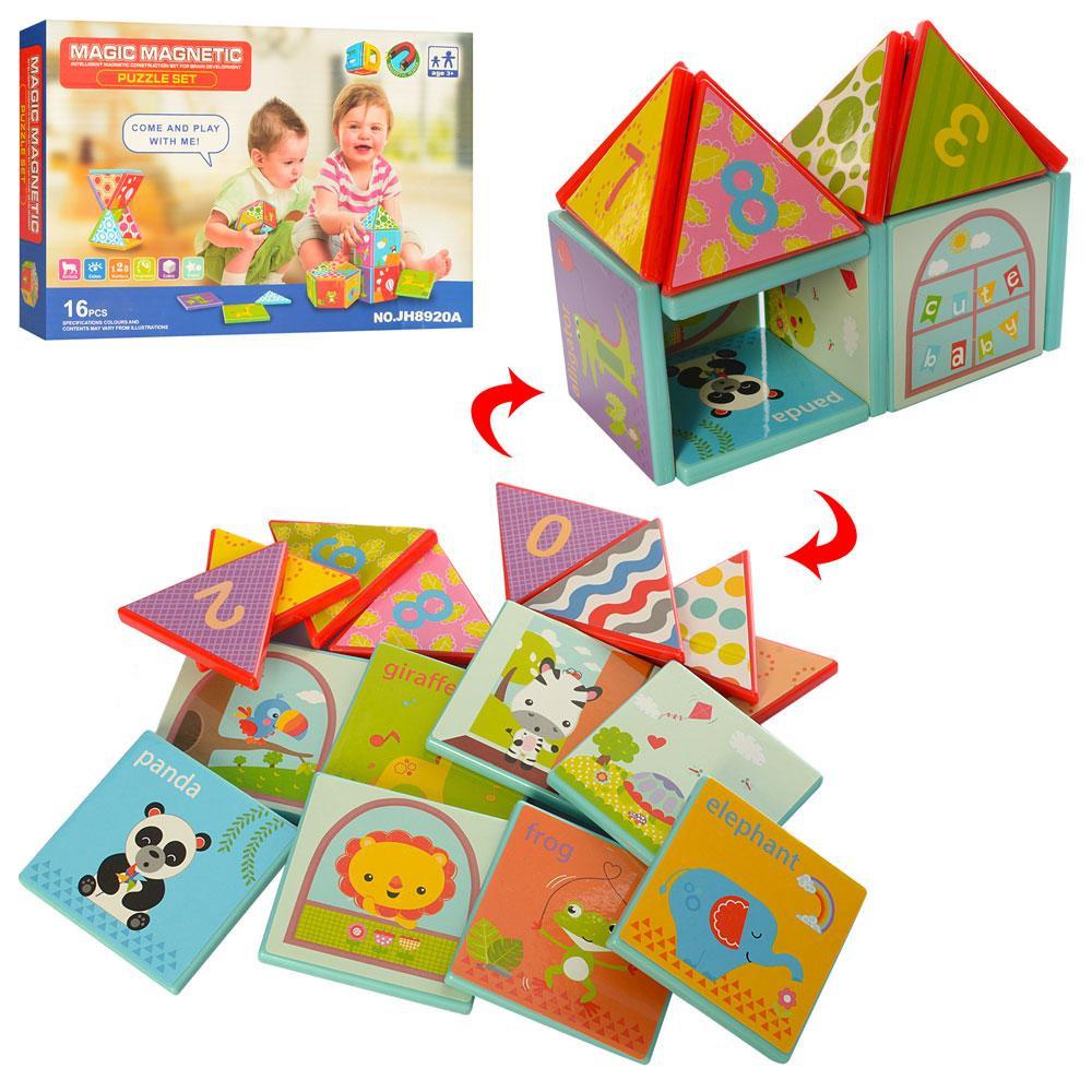 

Конструктор магнитный "Magic magnetic" с наклейками, 16деталей, JH8920A, A-Toys