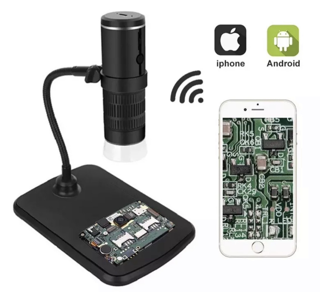 

Беспроводной WIFI Микроскоп для телефона Kerui F210 1000X Zoom Черный