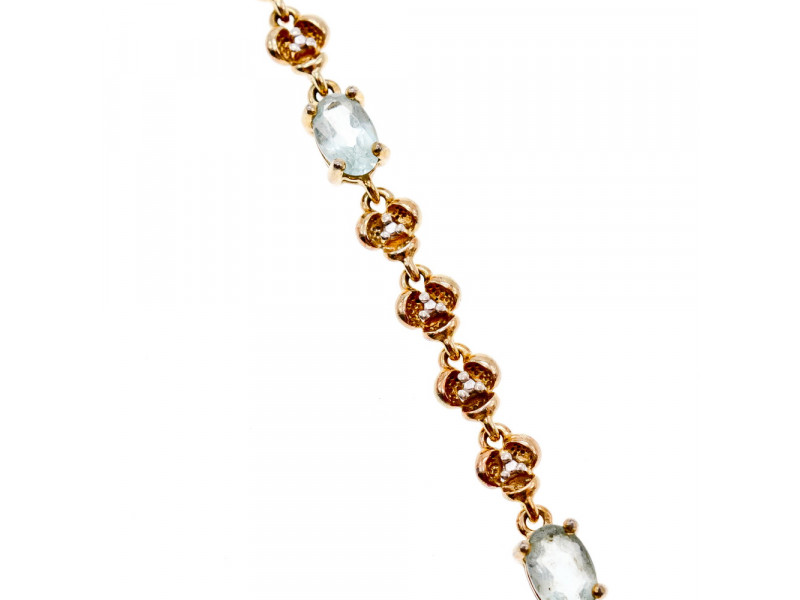 

Браслет серебро в позолоте 925 пробы с камнем голубой Топаз Sky Jewelry 001267