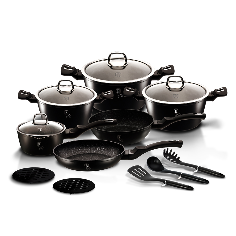 

Набор посуды Berlinger Haus Black Silver Line BH-6155 (15 пр)