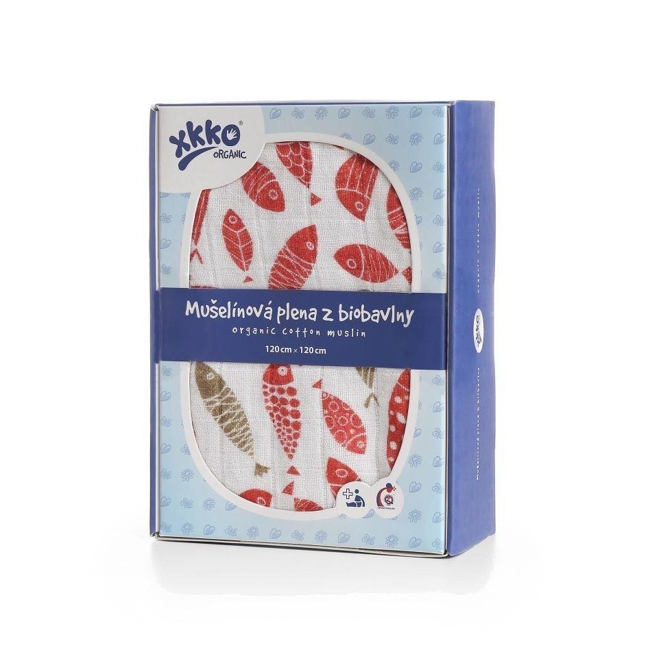 

Пеленки XKKO из органического хлопка 120х120 1 шт рыбка