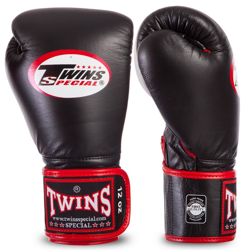 

Перчатки боксерские кожаные на липучке TWINS BGVLA1 синий 12oz