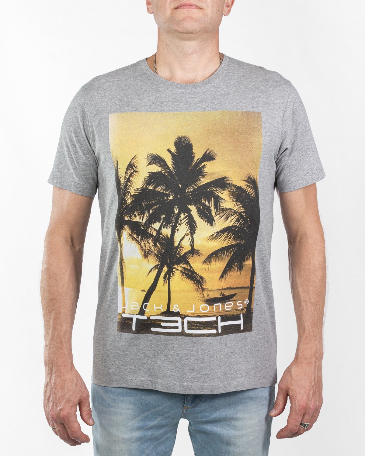

Футболка мужская Jack & Jones серая L 12108425
