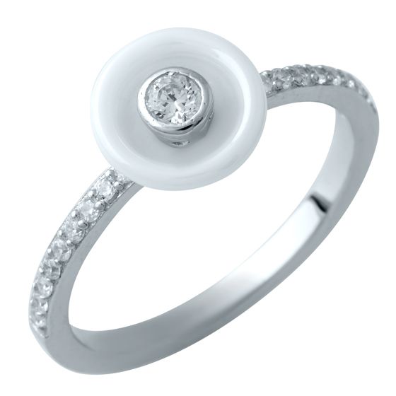 

Серебряное кольцо SilverLine с , керамикой 18 размер