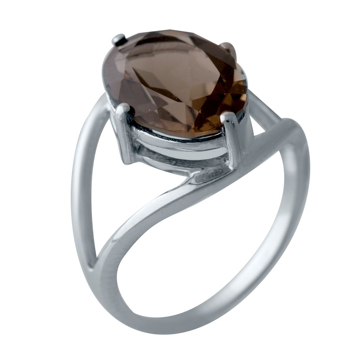 

Серебряное кольцо SilverLine с натуральным раухтопазом (димчатим кварцем) 17 размер