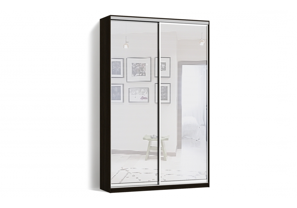 

Шкаф-купе LuxeStudio 2 двери Пескоструй/Пескоструй рисунок 63-63 цвет Венге CLS - II 120 x 230 x 60 см