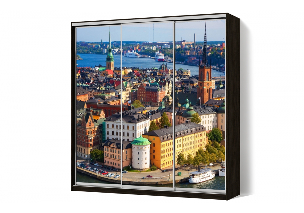 

Шкаф-купе LuxeStudio 3 двери ФМП/ФМП/ФМП рисунок Ar346 CLS - II 230 x 240 x 45 см