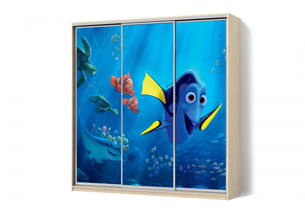 

Шкаф-купе LuxeStudio 3 двери ФМП/ФМП/ФМП рисунок De020 CLS - I 240 x 230 x 60 см