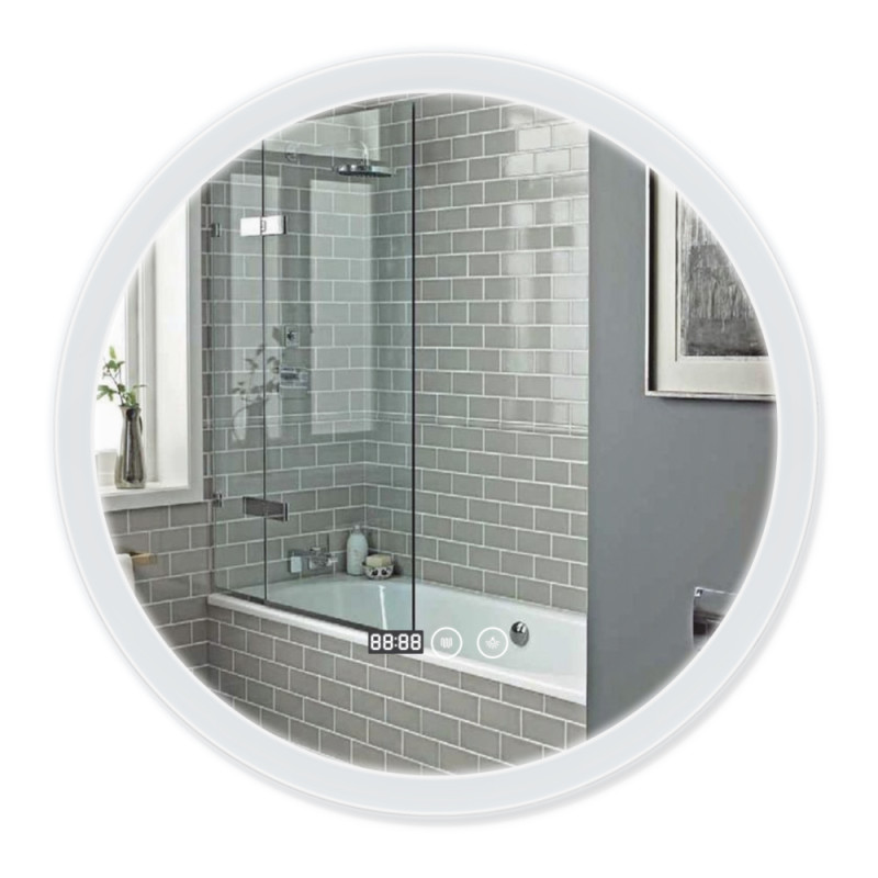 

Зеркало с подсветкой и антизапотеванием круглое ванный 600*600 Q-tap Mideya LED DC-F807.