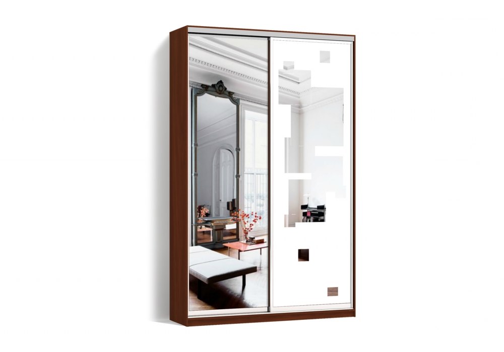 

Шкаф-купе LuxeStudio 2 двери Зеркало/Пескоструй рисунок 51 цвет Орех CLS - III 150 x 240 x 60 см