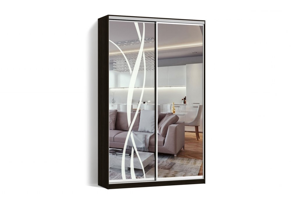 

Шкаф-купе LuxeStudio 2 двери Зеркало/Пескоструй рисунок 9 цвет Венге CLS - IV 150 x 230 x 60 см