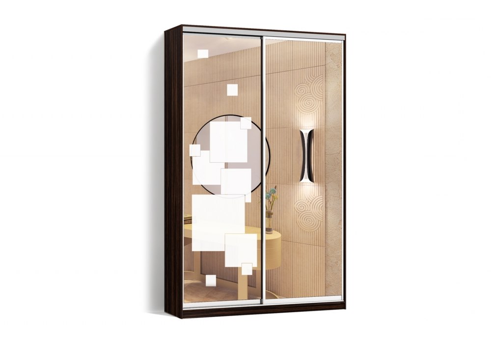 

Шкаф-купе LuxeStudio 2 двери Зеркало/Пескоструй рисунок 52 цвет Зебрано CLS - IV 140 x 240 x 60 см