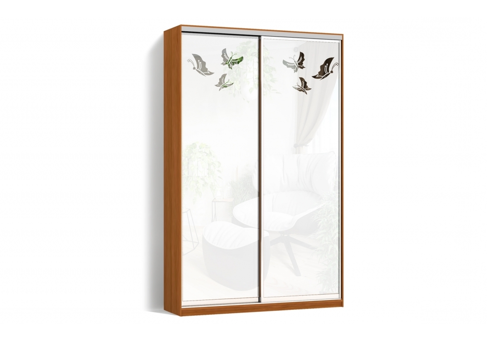 

Шкаф-купе LuxeStudio 2 двери Пескоструй/Пескоструй рисунок 56-57 цвет Ольха CLS - I 150 x 220 x 45 см