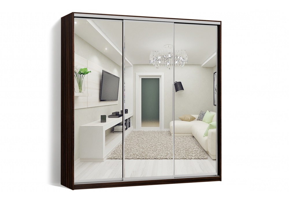 

Шкаф-купе Luxe 3 двери Зеркало/Зеркало/Зеркало CLS - IV 240 x 230 x 45 см цвет Венге магия