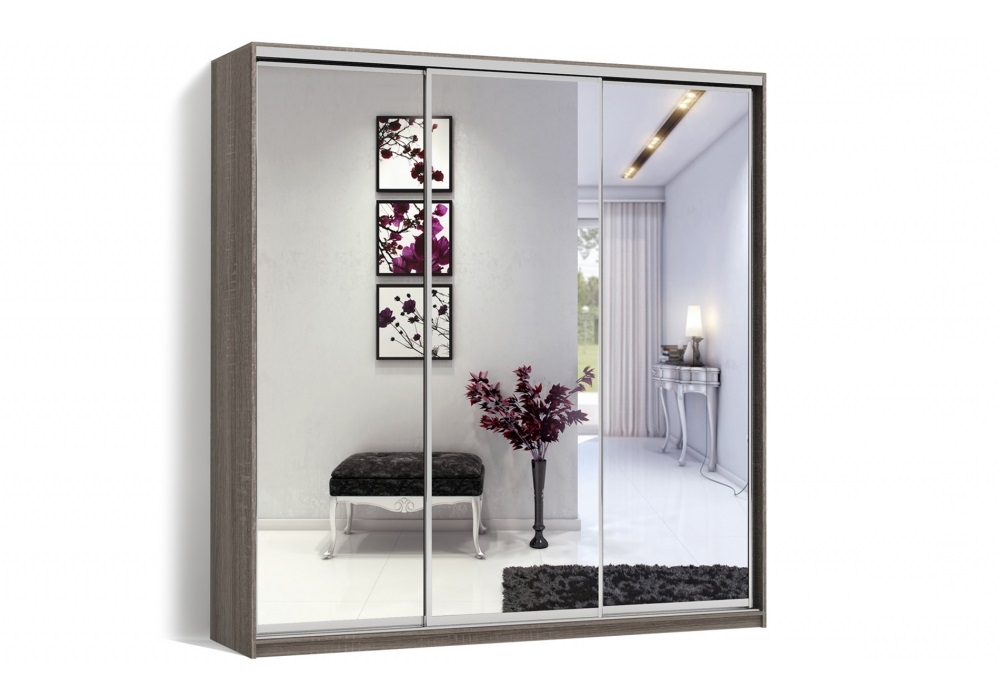 

Шкаф-купе Luxe 3 двери Зеркало/Зеркало/Зеркало CLS - IV 230 x 230 x 45 см цвет Дуб трюффель