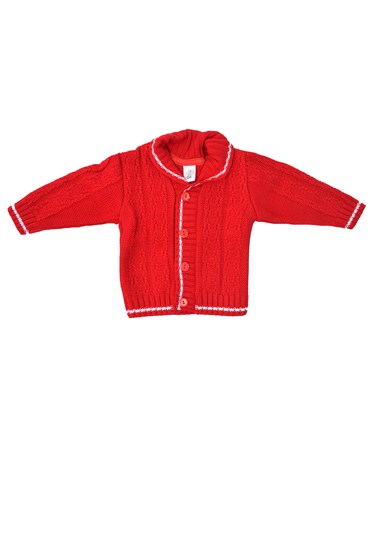 

Стильный джемпер на пуговицах с воротником Mari-Knit 0743 р40 62см красный 25157