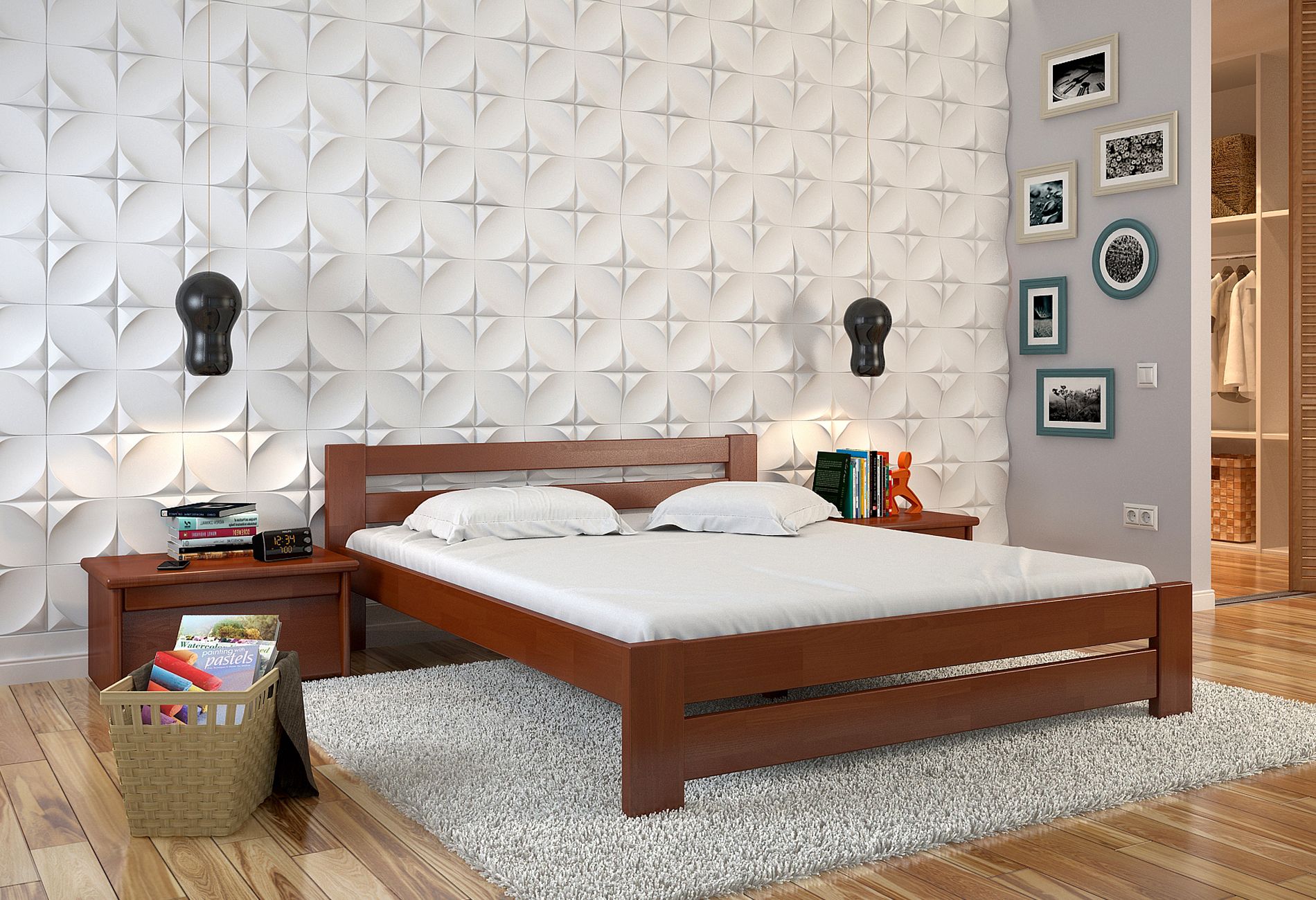 

Кровать из натурального дерева бук 160х200 Симфония яблоня Арбор Древ