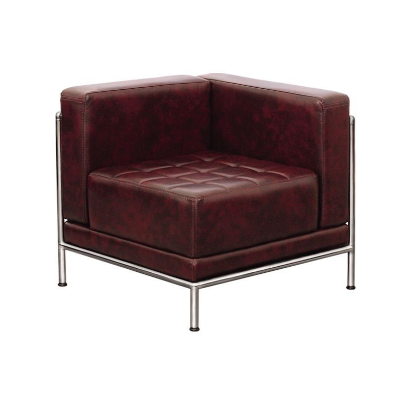 

Диван угловой модуль в гостиную, в офис Мираж кожзаменитель Мадрас бордовый AMF