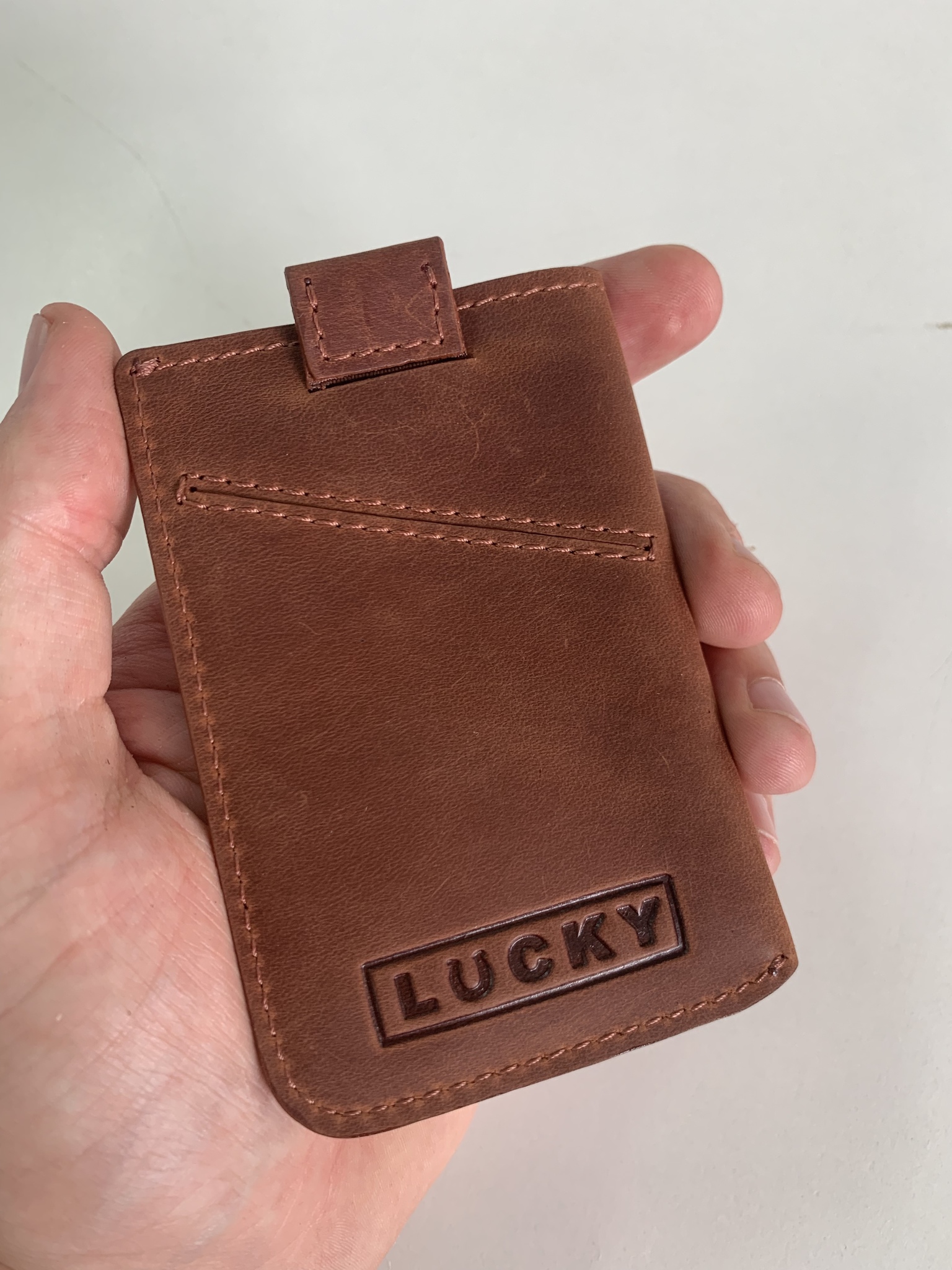 

УНИСЕКС МАЛЕНЬКИЙ Картхолдер одинарный Lucky коньяк