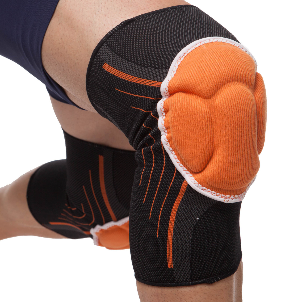 

Наколенники для волейбола компрессионный профессиональный Mute My Fit MT-302-1 (2шт) S Black-Orange